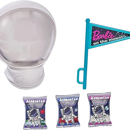 Barbie Space Discovery Astronaut Doll, Blonde, in Spacesuit with Helmet, Gloves, Flag & 3 Mini Packs of Astronaut Food (Non-Edible) for 3 to 7 Year Olds