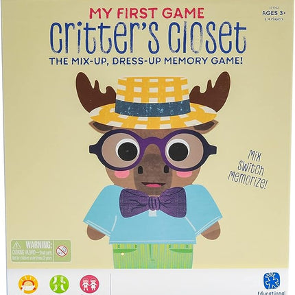 Educational Insights My First Game: Critter’s Closet, First Memory Game, Toddler Toys, Ages 3+