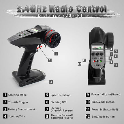 1:16 4X4 RTR Brushless Fast RC Cars for Adults, Max 42mph Hobby Electric Off-Road Racing Buggy, 4WD Offroad Remote Control Car with 2 Li-Po Batteries, Monster RC Truck for Boys