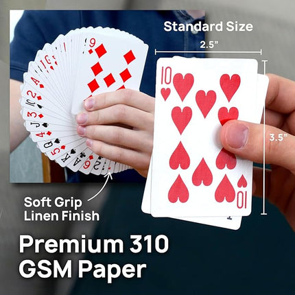 Regal Games [12 Decks] Rockets Bulk Playing Cards Set for Adults & Professionals - 310 GSM Linen Finish - Poker Cards for Blackjack, Euchre, Canasta - Casino Grade, Travel & Game Night Cards