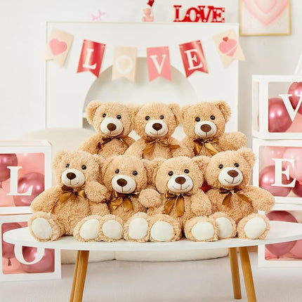 MaoGoLan Bulk Teddy Bear Baby Shower, 12 Packs Small Teddy Bear Stuffed Animals in Bulk,13.5" Small Stuffed Bears Plush for Wedding,Birthday,Christmas, Party Decorations