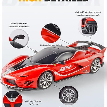 BEZGAR Remote Control Ferrari Car - 1:24 Scale Ferrari Electric Sport Racing Toy Car Model Vehicle, 2.4Ghz Licensed Red RC Car Series for Adult, Girls, Boys Age 8 9 10 11 12 Years Holiday Ideas Gift