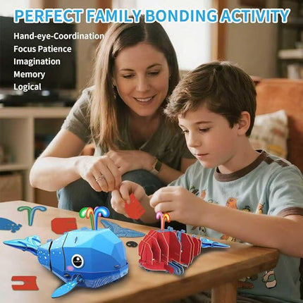 3D Puzzles for Kids Ages 8-13 – Eco-Friendly DIY Educational Toy for Boys and Girls,Creative Brain-Teaser Puzzles,Whale Rompecabezas 3D,Ideal Birthday