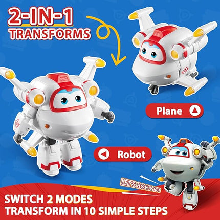 Super Wings 5" Transforming Astro Airplane Action Figure - Fun Toy for Kids Ages 3+ (White)