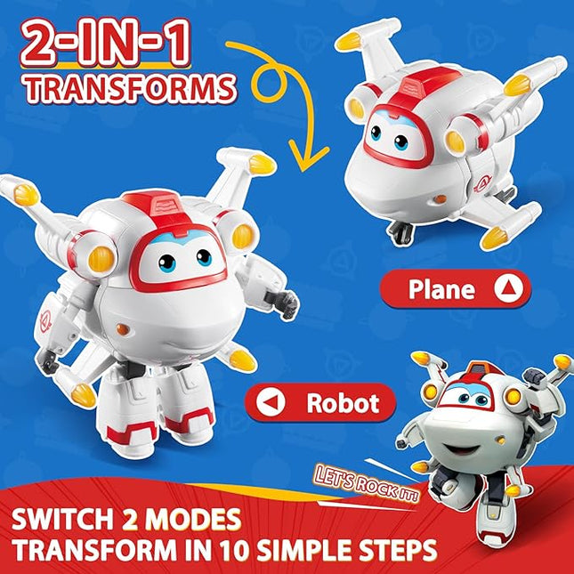 Super Wings 5" Transforming Astro Airplane Action Figure - Fun Toy for Kids Ages 3+ (White)