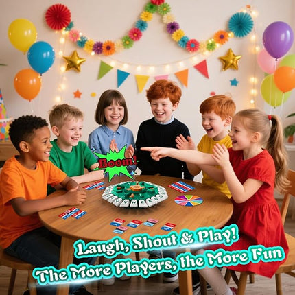Family Board Word Games for Kids & Adults w/Display Timer, Fast Paced 24-Letter Learning Party Card Game with Spinning Penalty Wheel, 2 Modes & 220 Topics, Xmas & Birthday Gifts, Green