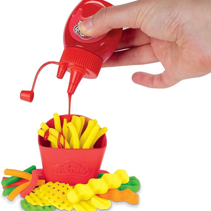 Play-Doh Kitchen Creations Spiral Fries Playset with 5 Cans of Modeling Compound Colors, Back to School Classroom Supplies, Play Food & Cooking Toys for Kids, Preschool Toys, Ages 3+