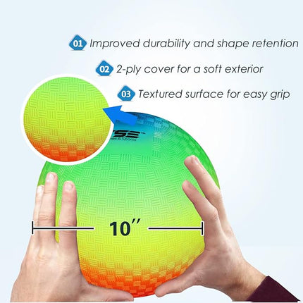 GSE Games & Sports Expert 5"/7"/8.5"/10" Inflatable Playground Ball, Kickball, Bouncy Dodge Ball, Handball for Kid/Adult, Perfect for Recess Ball Games, Gym, Yoga Exercises, Schools Sports Activities