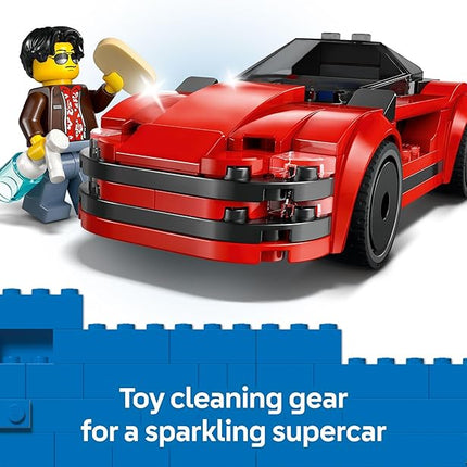 LEGO City Red Sports Car Toy - Building Toy for Kids, Boys and Girls, Ages 5+ - Educational Gift for Birthdays and Holidays - Includes Driver Minifigure and Other Accessories - 60448