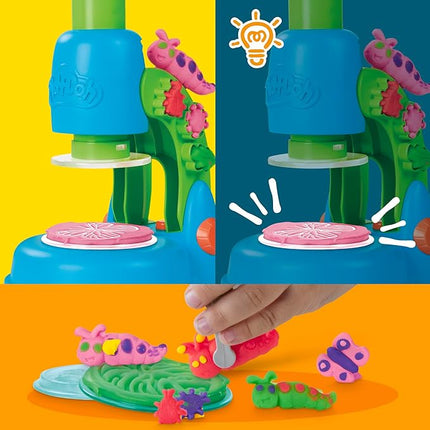 Play-Doh Light & Look Microscope for Kids, Electronic Preschool Toys for Girls & Boys, 9 Accessories & 5 Colors, Back to School Gifts, Ages 3+