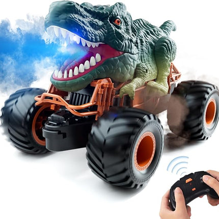 Bennol Remote Control Dinosaur Car, 2.4Ghz RC Truck for Toddlers, Electric Hobby RC Car Toys with Light & Sound Spray Birthday Gift for 3 4 5 6 7 8 Year olds Kids Boys Girl