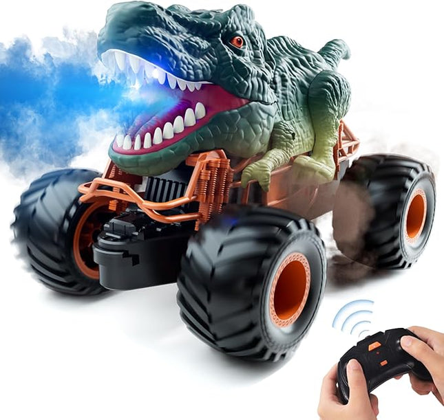Bennol Remote Control Dinosaur Car, 2.4Ghz RC Truck for Toddlers, Electric Hobby RC Car Toys with Light & Sound Spray Birthday Gift for 3 4 5 6 7 8 Year olds Kids Boys Girl