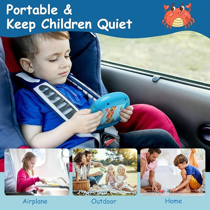 Rotating Puzzle for Kids 3 4 5 6 7 8 Year Old, 4 Puzzles in 1, Toddlers Travel, Car, Airplane, Road Trip Activities, Fine Motor Skills, Fidget, Gift for Boys & Girls Ages 3+(Sea World)