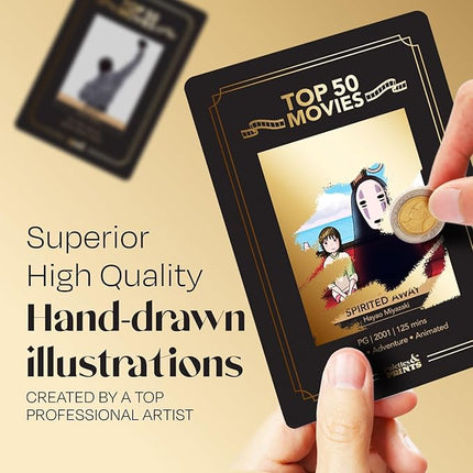 Fan Bundle: Top 50 & 50 Horror Movie Scratch Off Decks - Complete Challenge, Enhance Movie Nights!