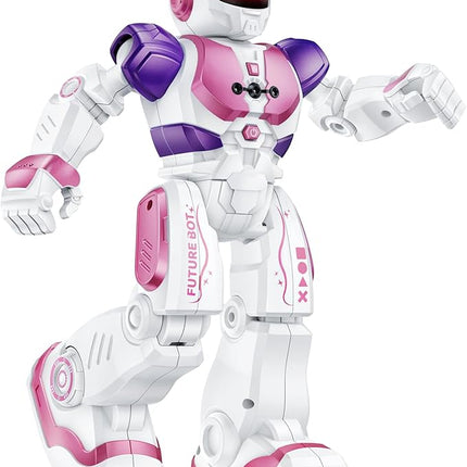 Ruko 6088 RC Robot Toys for Kids, Smart Gesture Sensing Interactive, Singing Dancing Rechargeable Programmable, Gifts for Girls & Boys 3 4 5 6 Years Old, Pink