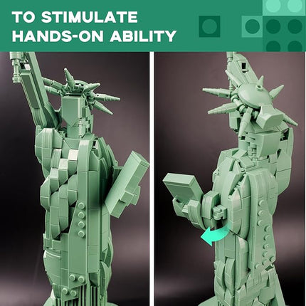 ArtorBricks Statue of Liberty Architecture Model Kit - 1577-Piece Premium Building Set for Collectors, Detailed Display & Thoughtful Gift Idea