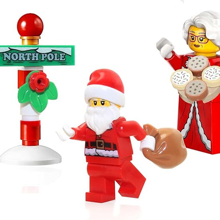 LEGO Holiday Creator Minifigure Set - Santa with Glasses, Mrs. Claus, and North Pole Stand