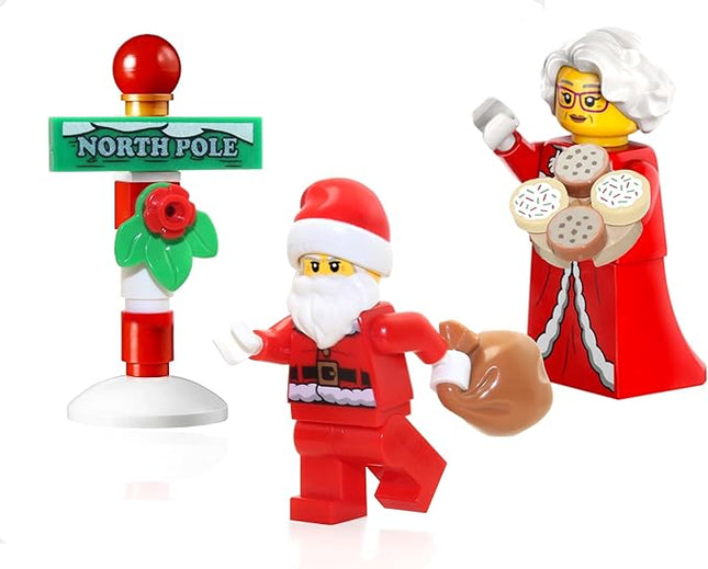 LEGO Holiday Creator Minifigure Set - Santa with Glasses, Mrs. Claus, and North Pole Stand