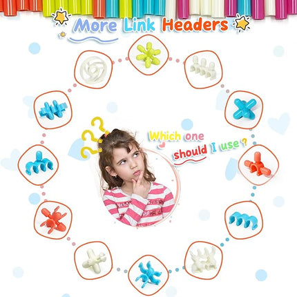 Straw Constructor STEM Building Toys Macaron 600Pcs Interlocking Gear Toy Sets for Kindergarten Classroom, Engineering Thin Tube Blocks for 3 4 5 6 7 Years Kids Toy for Boys and Girls Gift