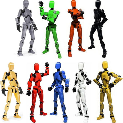 9PCS Assembly Completed T13 Action Figure 3D Printed Multi-Jointed Movable,Lucky 13 Action Figures,Multi-Articular Action Figures,Desktop Decorations,Creative Gifts (9 Colors)
