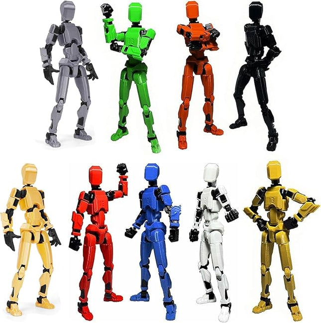 9PCS Assembly Completed T13 Action Figure 3D Printed Multi-Jointed Movable,Lucky 13 Action Figures,Multi-Articular Action Figures,Desktop Decorations,Creative Gifts (9 Colors)