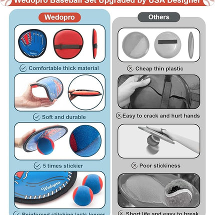 Toss and Catch Ball Game, Kids Toddler Baseball Glove & Catch Ball Toys, Kids Outdoor Games for Family, Toys for Beach Pool Yard Outside, Birthday Gift for Ages 3 4 5 6 7 8-12 Year Old Boys Girls