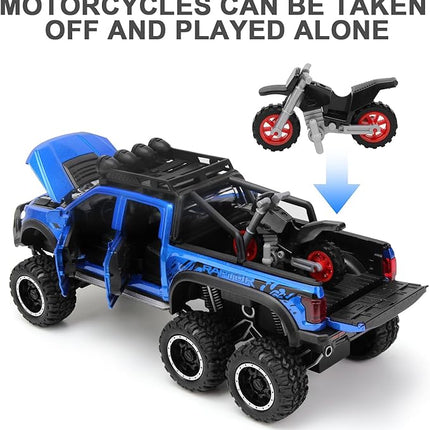 Toy Truck Pickup Model Car for Boys Age 3-8 Diecast Truck by F150 with Sound and Light for Kids, Pull Back Car Gift Toys for 4-7 Years Old