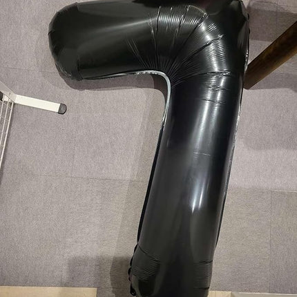 Smlpuame 40 inch Number Balloon 0-9 Black Large Number 7 Balloons,Digital Balloons for Birthday Party Celebration Decorations Supplies, Helium Foil Number Balloons for Wedding Anniversary