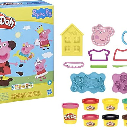 Play-Doh Peppa Pig Stylin' Set, Peppa Pig Playset with 9 Cans and 11 Tools, Peppa Pig Toys for 3 Year Old Girls and Boys and Up