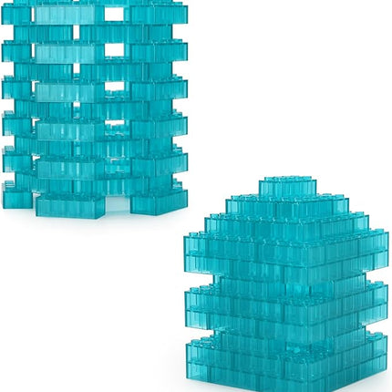 Feleph 320 Pieces Transparent Light Blue 2x4 Bricks Parts Building kit Creative Play Set Blocks Basic Toy Accessories Compatible with 3001 Major Brands