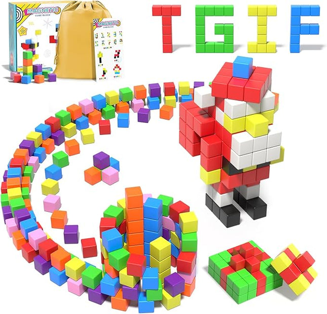 72pcs Magnetic Building Blocks for Toddlers, Large Magnet Construction Cube Toys for Kids, Preschool STEM Educational Sensory Montessori Square Toy for 3 4 5 6 Boys & Girls