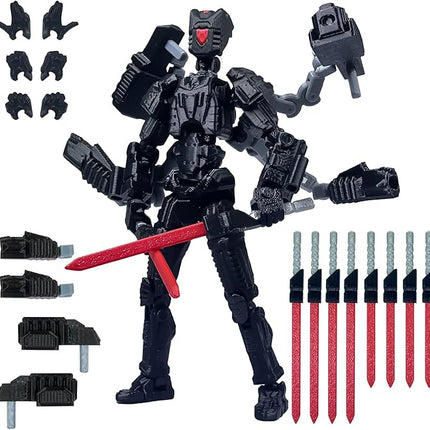 Assembly Completed T13 Action Figure Set，T13 mision 13 figuras originales 3D Printed Toys Nova 13 Action Figures Desktop Decorations for Game Lovers Toy (Black, 5.5 Inch)
