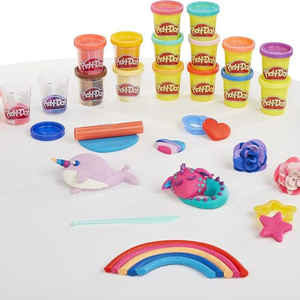 Play-Doh Sparkle and Scents Variety Pack of 16 Cans of Modeling Compound and 4 Tools, Arts and Crafts Toy for Kids 3 and Up, Non-Toxic