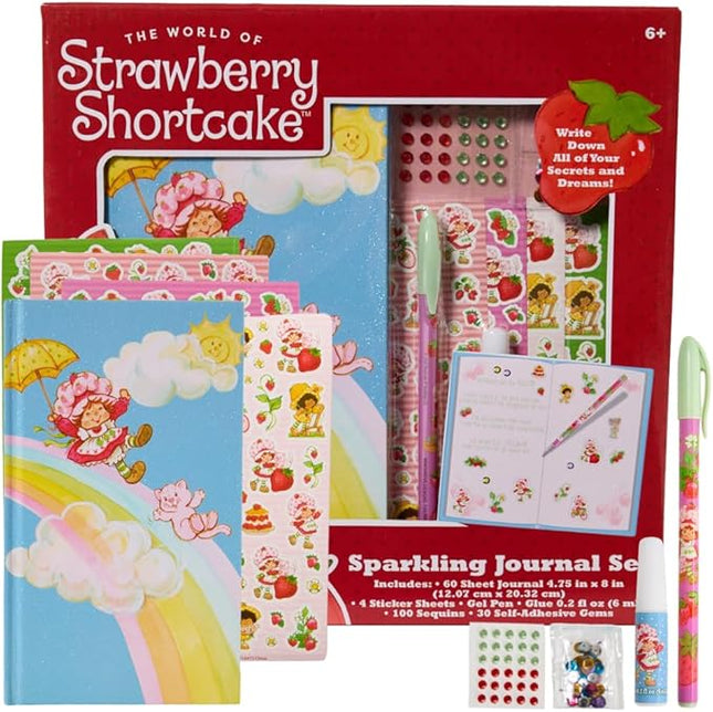 Strawberry Shortcake Sparkle Journal Set for Kids, Journal Kit with Stickers and Gems