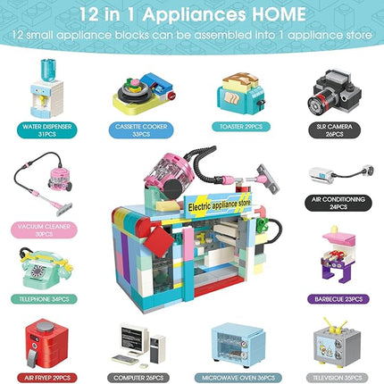 Building Toys for Girls Gift, Mini Building Blocks Appliances for Kids, STEM Building Blocks Party Favors Prizes for Birthday Christmas Easter - 12 Pack