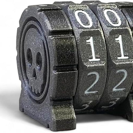 Life Counter Health Tracker for Board Games, TTRPGs, and Card Games with Skull Symbol, Compatible with MTG, 2 Gray Wheels with White Numbers