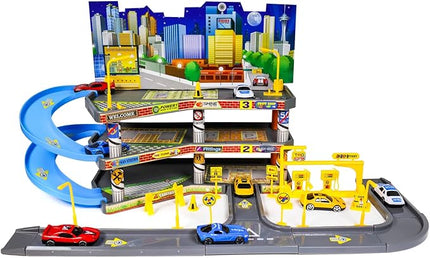 Ultimate Toy Car Garage Diecast Vehicle Playset with 4 Diecast Cars, Boys Ages 3+
