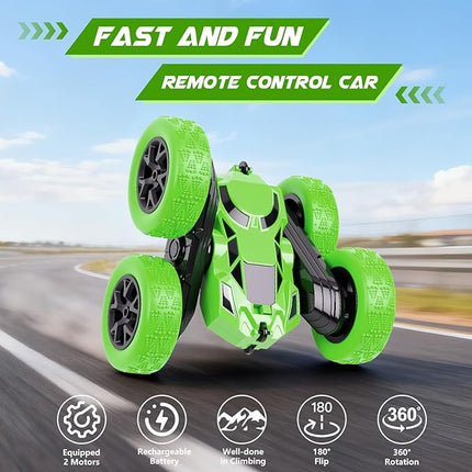 Remote Control Car, RC Cars Toys for Kids Ages 6-12, 2.4GHz RC Stunt Truck with 360° Double-Sided Flips, 4WD Off-Road Racing, Christmas Birthday Gifts for 3 4 5 6 7 5-7 6-8 8-10 Year Old Boys Girls