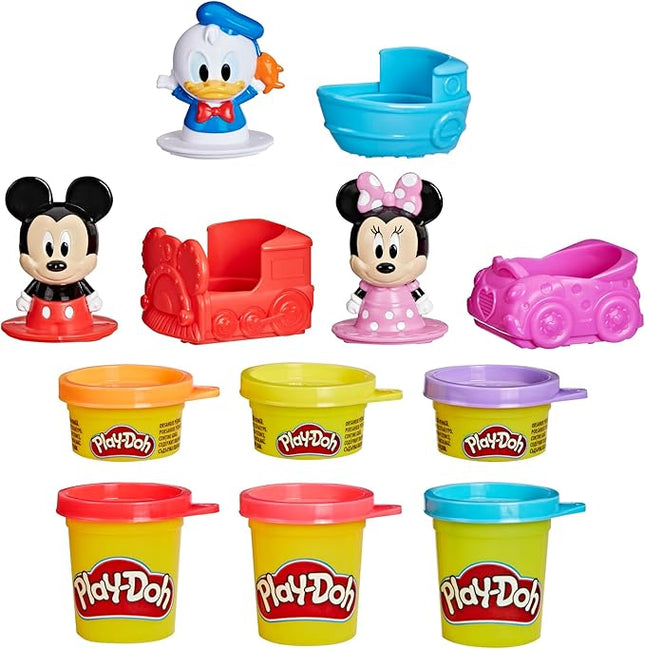 Play-Doh Disney Junior Mickey Mouse Clubhouse, Stamp & Go Megapack with Mickey, Minnie & Donald, Arts & Crafts Preschool Toys for Kids 2+