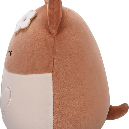 Squishmallows Original 7.5-Inch - Regina The Brown and White Corgi with Pineapple Drink and Flower