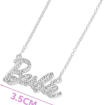 Barbie Crystal Script Logo Necklace