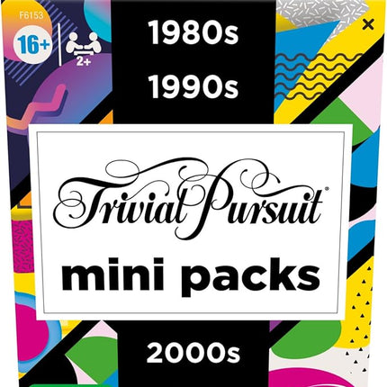 GAMES (EXCL. MONOPOLY) Trivial Pursuit Mini Packs Multipack, Fun Trivia Questions for Adults and Teens Ages 16+, Includes 4 Game Featuring 4 Decades