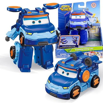 Super Wings Transformable Toys 5" Action Figure Supercharge Tobot Leo, 3 in 1 Rescue Bots Transforming Airplane Car Robot, Educational Toys for Boys and Girls Age 3+, Gifts for Preschool Kids