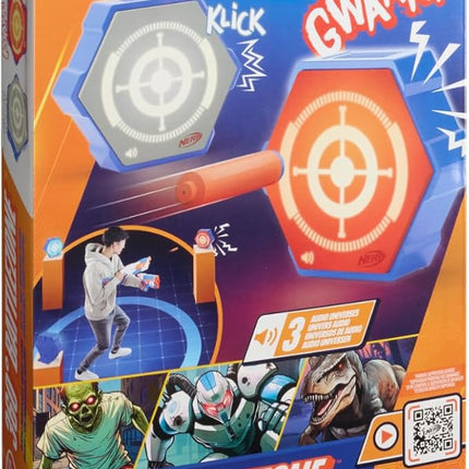 NERF 360 Battlezone Audio Target Game – Immersive 360° Foam Dart Blaster Challenge with LED Targets & Sound FX – 4 Game Modes