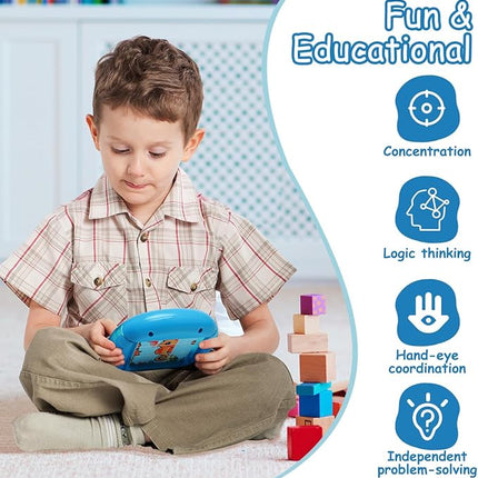 Rotating Puzzle for Kids 3 4 5 6 7 8 Year Old, 4 Puzzles in 1, Toddlers Travel, Car, Airplane, Road Trip Activities, Fine Motor Skills, Fidget, Gift for Boys & Girls Ages 3+(Sea World)