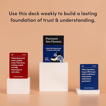 Partners are Human | 140 Conversation Cards to Help Deepen Romantic Relationships | Card Game for Bonding & Communication | Therapy for Adults
