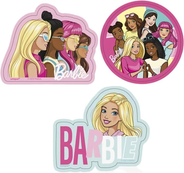 Unique Barbie Big Pink Paper Sticker Sheets (1 Pc) | Assorted Designs | Ideal for Party Decoration & Fun Activities