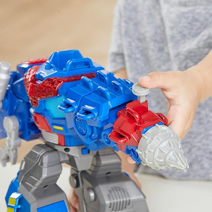Transformers Dinobot Adventures Optimus Prime T-Rex Converting Toy with Lights and Sounds, 9+ Inch Action Figure, Ages 3 and Up (Amazon Exclusive)