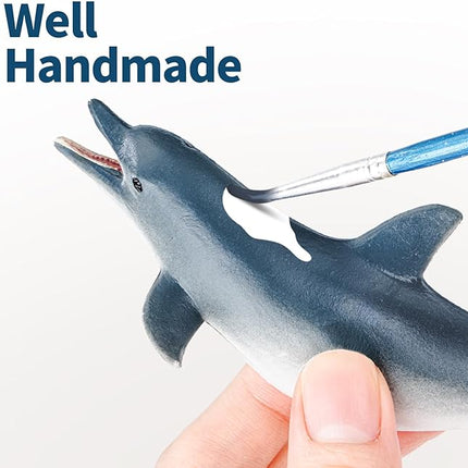 10PCS 5" Sea Animal Toys for Toddlers, Bath Ocean Animal Whale Shark Figurines Toys for Kids, Cake Toppers Birthday Party Favors & Gifts for Boys & Girls