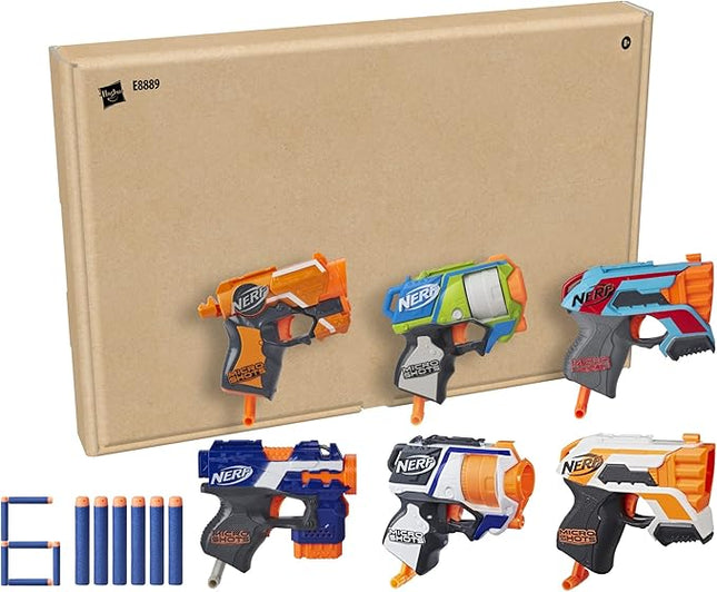 NERF MicroShots 6-Blaster Bundle - 6 Mini Dart-Firing Elite Blasters and 6 Official Elite Darts - Kids, Teens, Adults (Amazon Exclusive), 1.73 x 16.5 x 10.98 inches